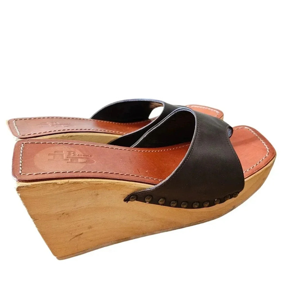 Brown's ID Women's Boho Leather Wooden Wedge Sandal Size EU 39. - Picture 7 of 9